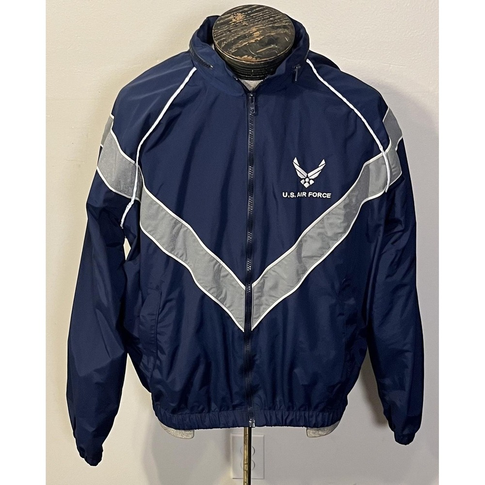 Skilcraft Jacket AF PTU Mens Medium Blue U.S. Air Force Windbreaker Reflective‎